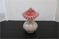 Fenton Cranberry White Cased Glass Jack In The