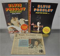 Elvis poster books & newspaper