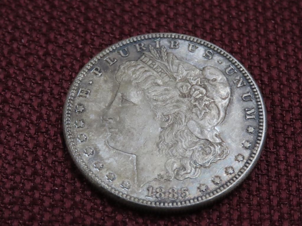 1885 Morgan 90% Silver dollar US Coin.