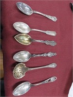 (6)Sterling silver spoons.