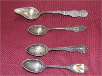 (4)Souvenir sterling silver spoons.