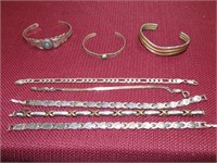 (8)Sterling silver bracelets.