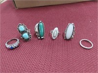 (6)Sterling silver jewelry rings.