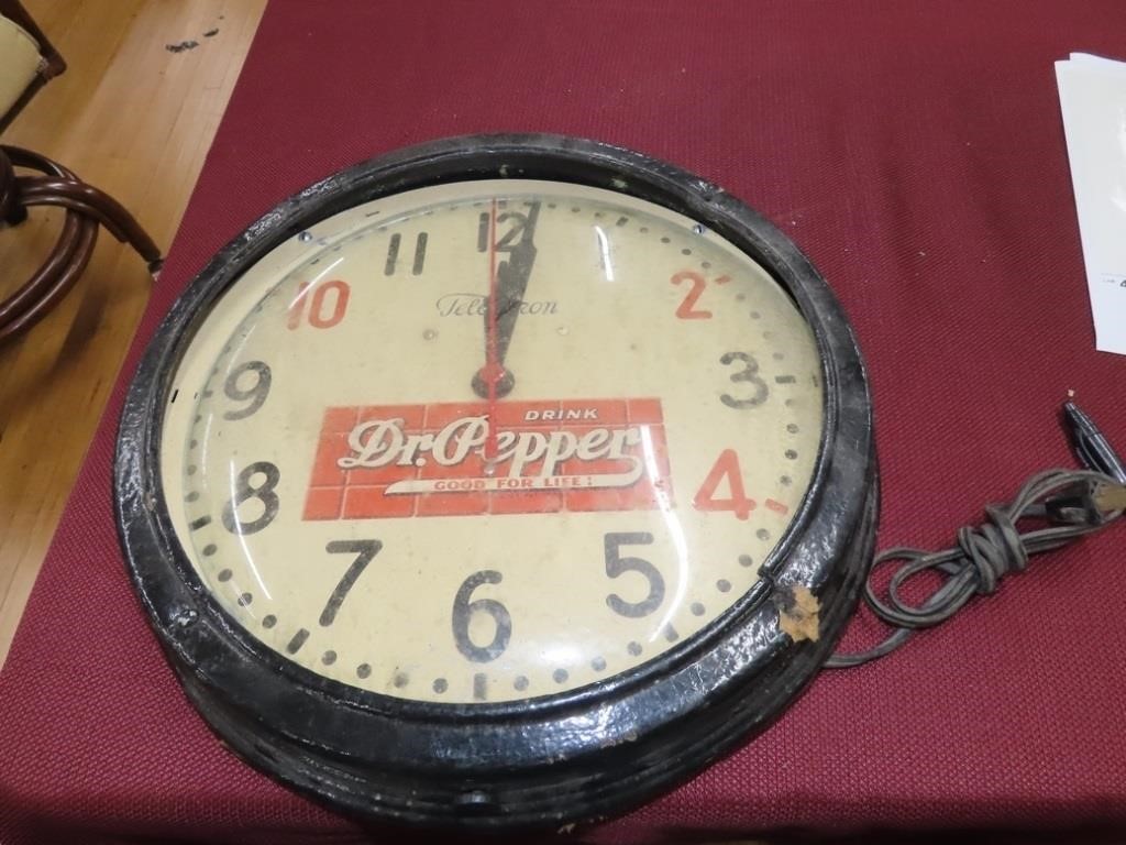 1940's Telechron Dr Pepper clock. Needs work.