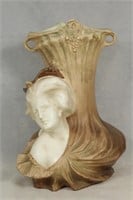 Antique French Art Nouveau Lady Vase