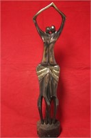 Solid Bronze African Sculpture by Bakoki