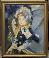 Original "Winter Girl" Painting after Renoir