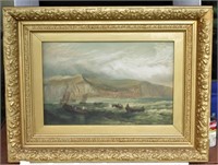 Framed Seascape Painting on Board