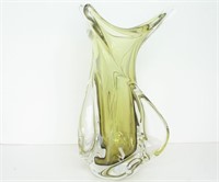 Signed Chalet Art Glass Vase