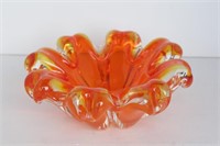 Signed Chalet Art Glass Dish