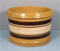 Scarce Banded Yellow Ware Butter Tub