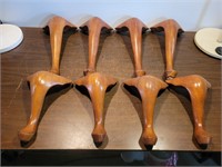 2 Sets of 4 Queen Anne Styled Wood LEGS