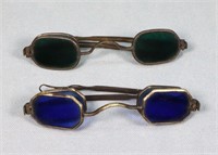 (2) Early 19th C. 4-Lens Tinted Spectacles