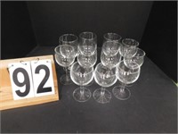 11 Assorted Sized Wine Glasses