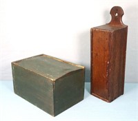 (2) Antique Candle Boxes