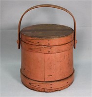 19th C. Firkin in Old Painted Surface
