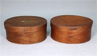 (2) 19th C. Shaker Bentwood Boxes