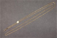 Victorian 14K Gold Watch Chain w/ Slide