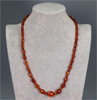 23" Victorian Amber Beaded Necklace