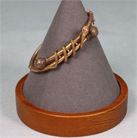 Victorian 10K Rose Gold Hinged Bangle Bracelet