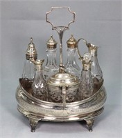 George III Silver Mounted Glass Cruet Set