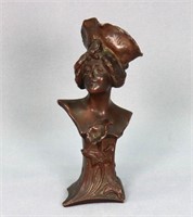 Art Nouveau Bronze Bust Statuette