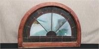 Stained Glass Style Wood Frame Window