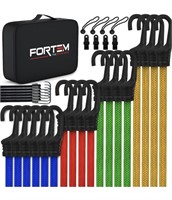 New - FORTEM Bungee Cord Assortment, 30pk Bungee