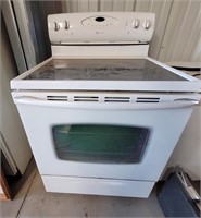 MAYTAG GLASS TOP 4 BURNER ELECTRIC STOVE/WHITE
