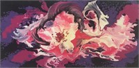 “Scarlet Flower”10”x20”Original Painting-Antanenka