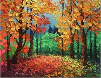 “Autumn Is Here"14"x18"Original Painting-Antanenka