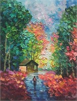 “Autumn's Path"18"x14" Original Painting-Antanenka