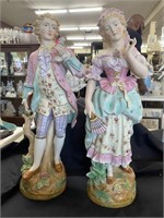 Pair of Bisque Victorian Statues