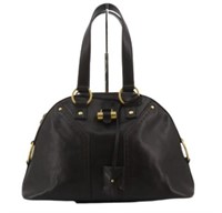 Yves Saint Laurent Logo Leather Handbag