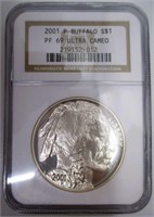 2001-P Buffalo Silver Dollar NGC Graded PF69
