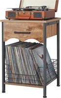 X-cosrack Record Player Stand with Drawer Vintage