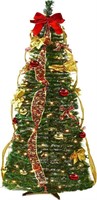 6FT Pop Up Christmas Tree with Lights, Pre-lit Ar