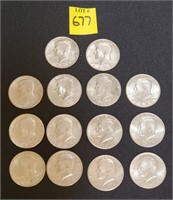 (14) 1970s & 1980s Kennedy Half Dollars
