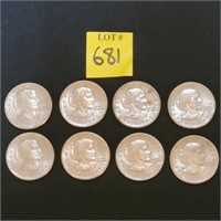 8 Susan B Anthony Dollar Coins