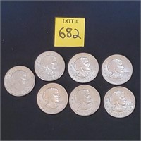 7 Susan B Anthony Dollar Coins