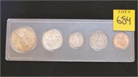 1941 Half Dollar, Quarter, Mercury Dime, Nickel,