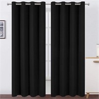 LEMOMO Blackout Curtains 52 x 84 inch/Black Set o