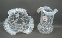 Lot of Two N'Wood Spanish Lace Celery Vase & Bowl