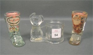Lot of  Three Vintage Glass Candy Containers