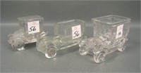 Vintage Lot  Three Glass Candy Containers Hearse