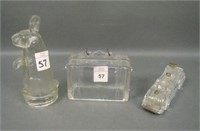 Lot of Three Vintage Glass Candy Containers