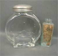 Vintage Clock Mustard Jar and Snuff Bottle