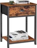 End Table with Storage Shelf and Fabric Drawer, 2