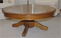 Oak Round Coffee Table 40"R 18"T