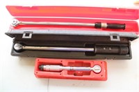 Two 1/2" & One 3/8" Torque Wrenches